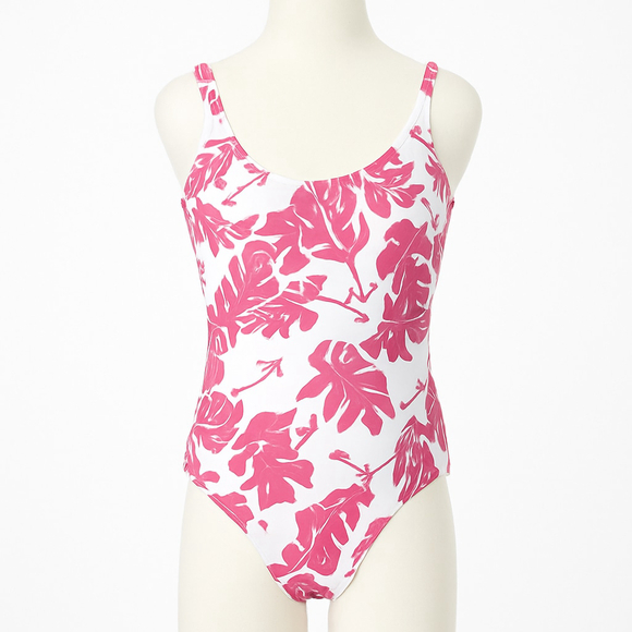 Roxy Girl’s Size 8 Pink White Floral One Piece Swimsuit - Picture 1 of 5